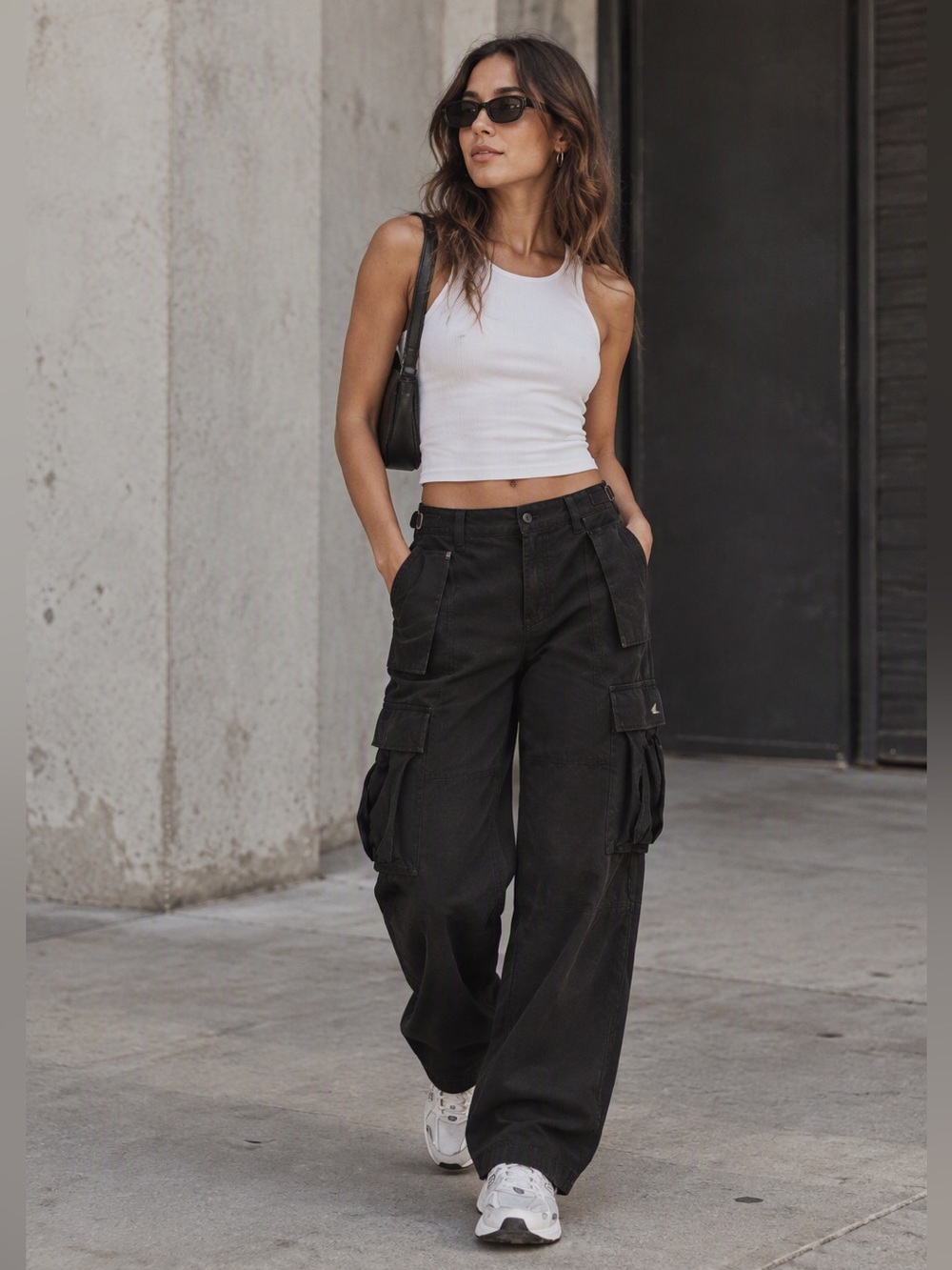 TNA Black Supply Cargo Pants Size 8